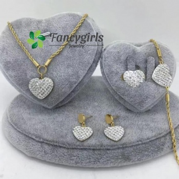 Stainless steel gold plated jewelry set Conjunto de joyas chapado en oro de acero inoxidable