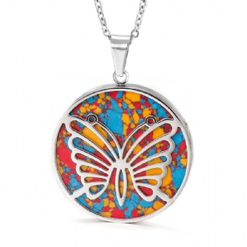 Stainless steel butterfly necklace