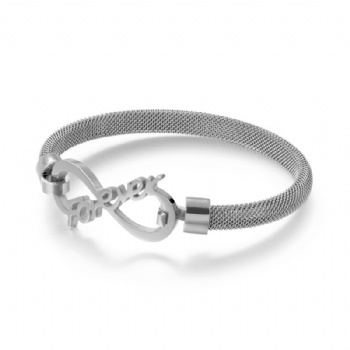 Stainless steel forever love bangle bracelet