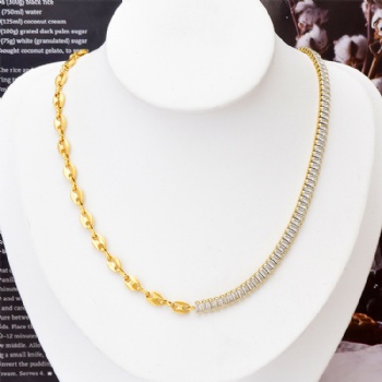 Stainless steel zirconia necklace