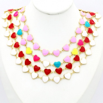 Enamel heart necklace colored heart necklace jewelry