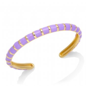 Enamel gold plated copper/brass colored open cuff bracelet bangle