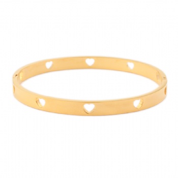 Stainless steel tricolor heart bracelet