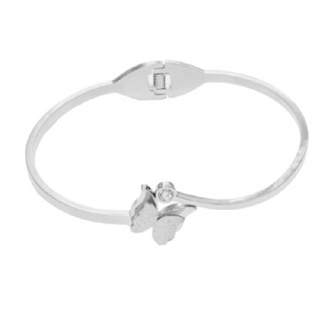 Stainless steel tricolor butterfly bangle bracelet jewelry