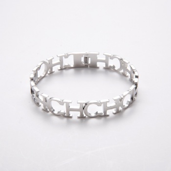 Stainless steel tricolor ch bangle bracelet jewelry