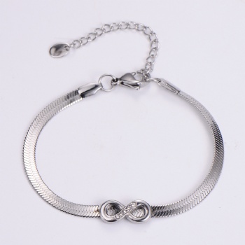 Stainless steel tricolor infinity love bracelet  jewelry