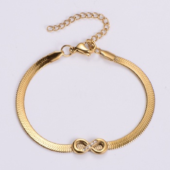 Stainless steel tricolor infinity love bracelet  jewelry