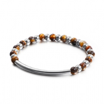 Stainless steel natural stone bead bracelet jewelry