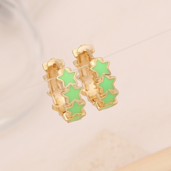 18k gold plated enamel earrings jewelry for women wholesale oil drop hoop earrings