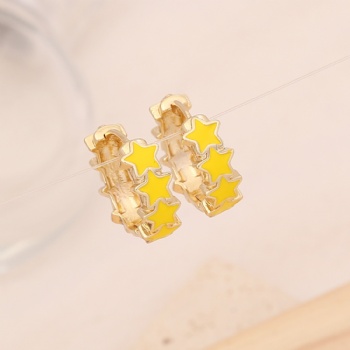 18k gold plated enamel earrings jewelry for women wholesale oil drop hoop earrings