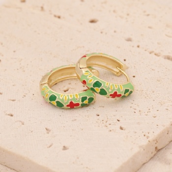 18k gold plated enamel earrings jewelry for women wholesale oil drop hoop earrings