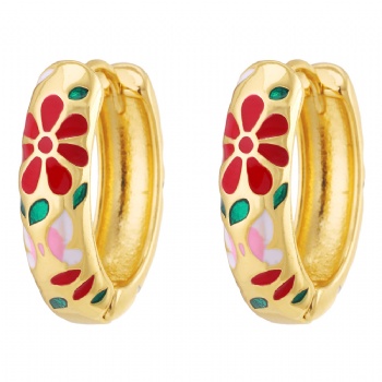 18k gold plated enamel earrings jewelry for women wholesale oil drop hoop earrings