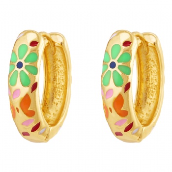 18k gold plated enamel earrings jewelry for women wholesale oil drop hoop earrings