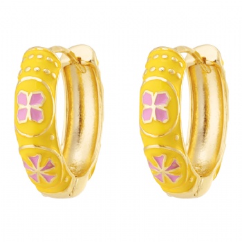 18k gold plated enamel earrings jewelry for women wholesale oil drop hoop earrings