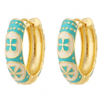 18k gold plated enamel earrings jewelry for women wholesale oil drop hoop earrings