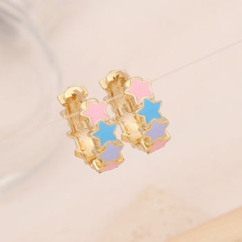 18k gold plated enamel earrings jewelry for women wholesale oil drop hoop earrings