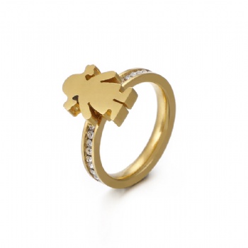 18K gold plated stainless steel ring jewelry