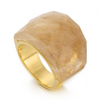 18K gold plated stainless steel ring jewelry