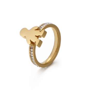 18K gold plated stainless steel ring jewelry