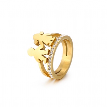 18K gold plated stainless steel ring jewelry