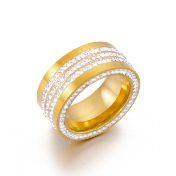 18K gold plated stainless steel ring jewelry