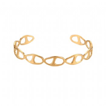 Stainless steel open twist women weaving bracelet china wholesale gold plated jewelry