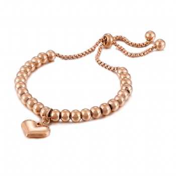 Stainless steel bead bracelet gold plated jewelry pendant bracelet