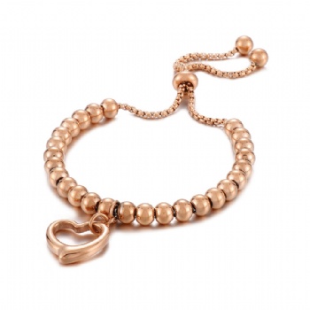 Stainless steel bead bracelet gold plated jewelry pendant bracelet