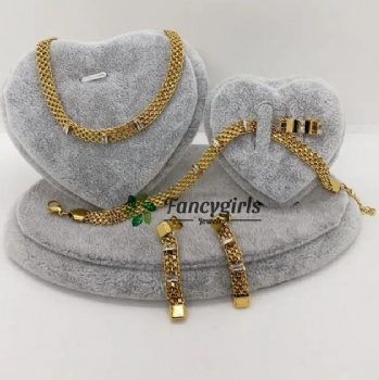 Stainless steel gold plated jewelry set Conjunto de joyas chapado en oro de acero inoxidable