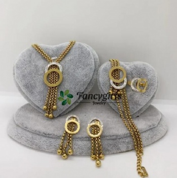 Stainless steel gold plated jewelry set Conjunto de joyas chapado en oro de acero inoxidable