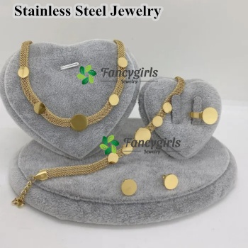 Stainless steel gold plated jewelry set Conjunto de joyas chapado en oro de acero inoxidable