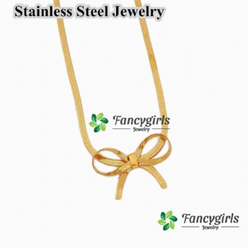 Stainless steel gold plated necklace for women