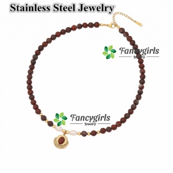 Natural stone handmade diy necklace for women