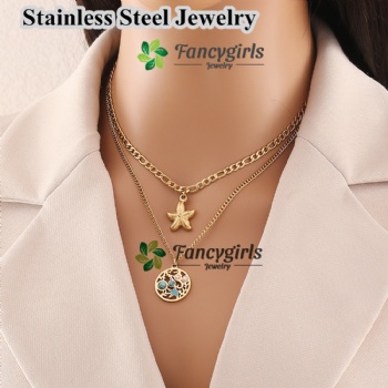 Stainless steel starfish pendant necklace sea series necklace for summer