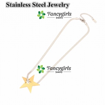 Stainless steel star pendant necklace gold plated necklace jewelry